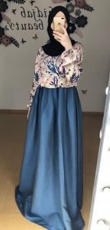 Платье шелк/джинса